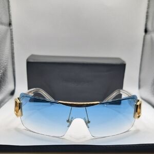 James Oro Gold Frame with Blue Lens Sunglasses